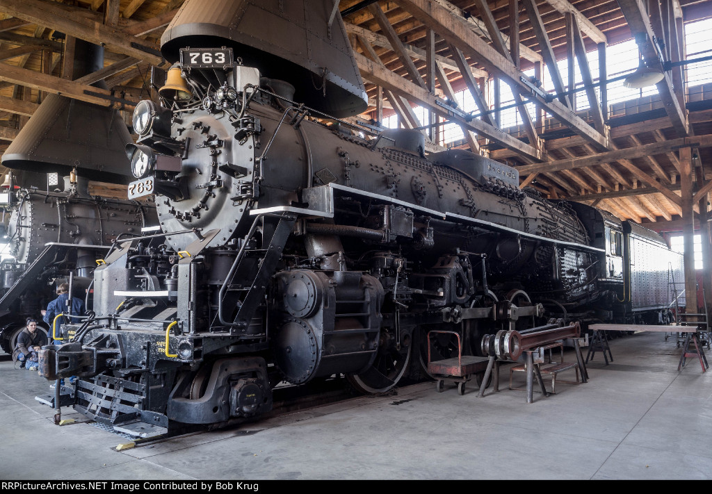 Nickel Plate Berkshire Class steam locomotive 763 at Age of Steam Roundhouse